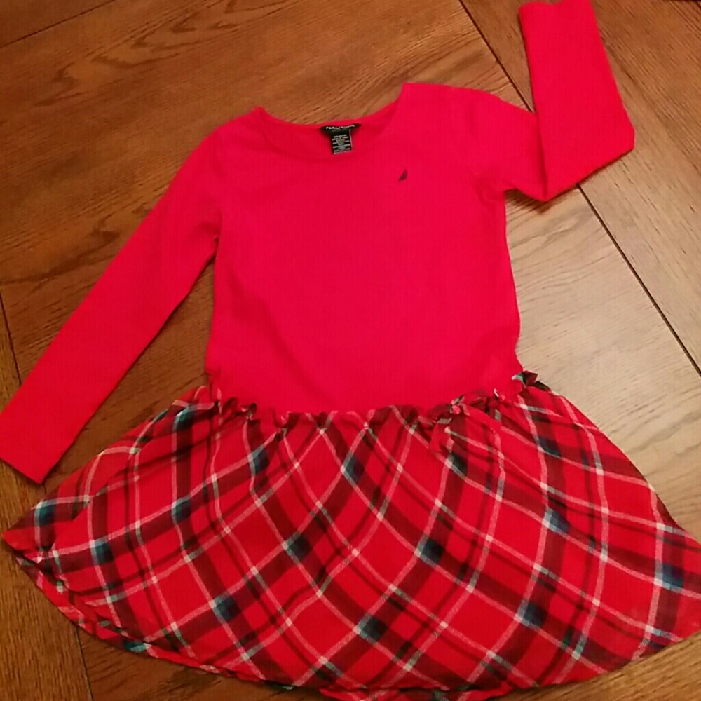 Nautica bright red dress